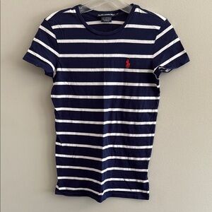 Polo by Ralph Lauren Navy and White Striped Tee